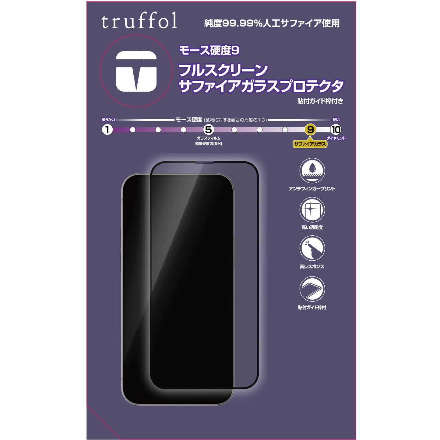 トラッフル サファイアガラススクリーンプロテクター for iPhone 14 シリーズ