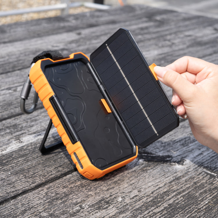 エクストーム IP65準拠防水防塵耐衝撃 ポータブルソーラーモバイルバッテリー 10,000mAh